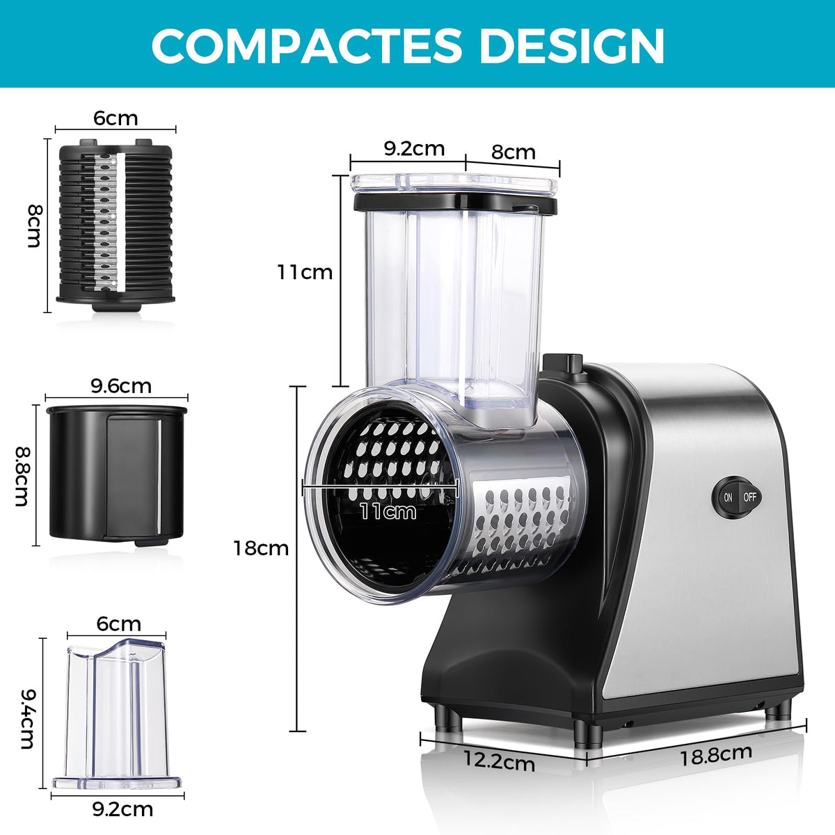 Electric Stainless Steel Vegetable Slicer with 5 Blades B989