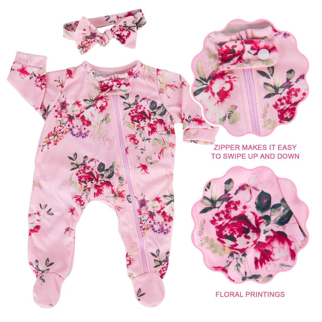 20 inch Purple Floral Jumpsuits Set H955