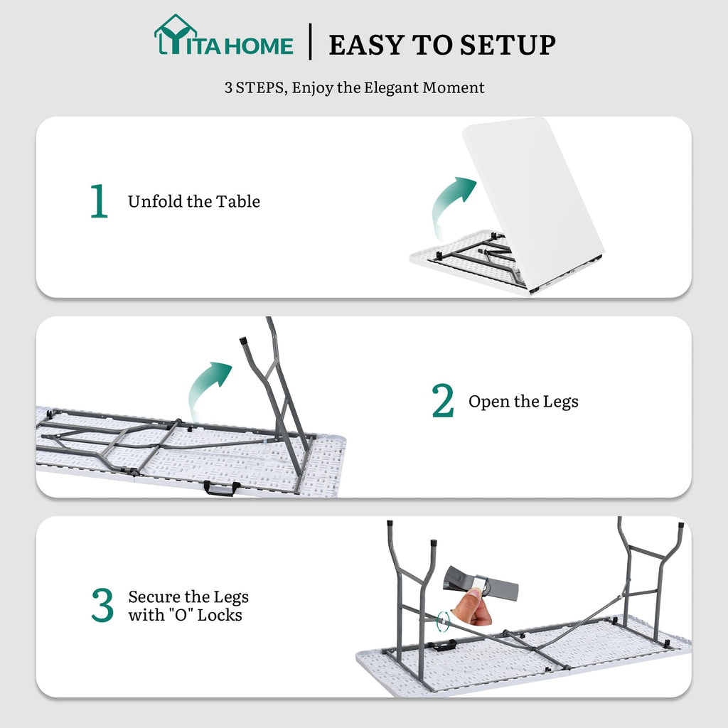 Heavy-Duty 6ft Folding Table with Handle B6063