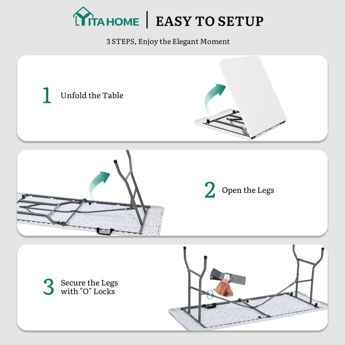 Heavy-Duty 6ft Folding Table with Handle B6063