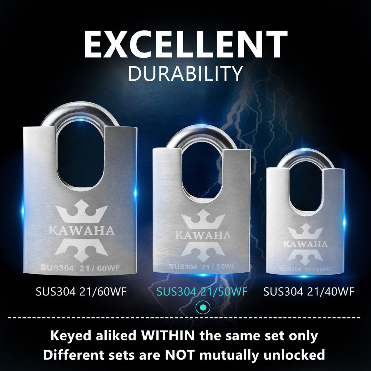 Stainless Steel Shrouded Padlock 4 Pack T9826