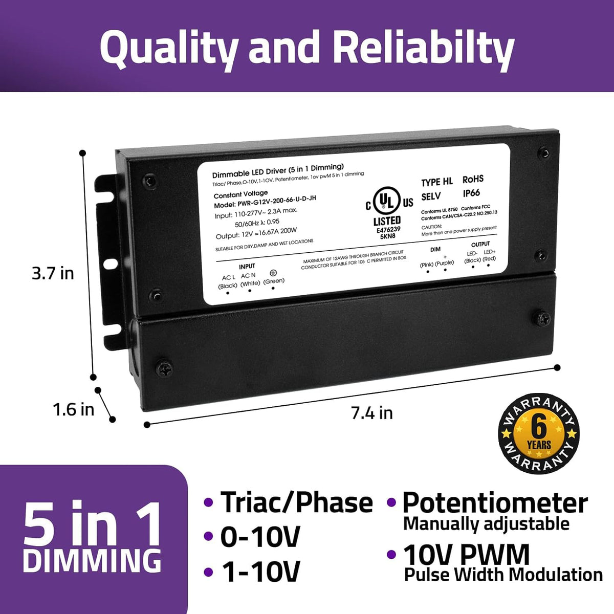 200W Dimmable LED Driver O312419