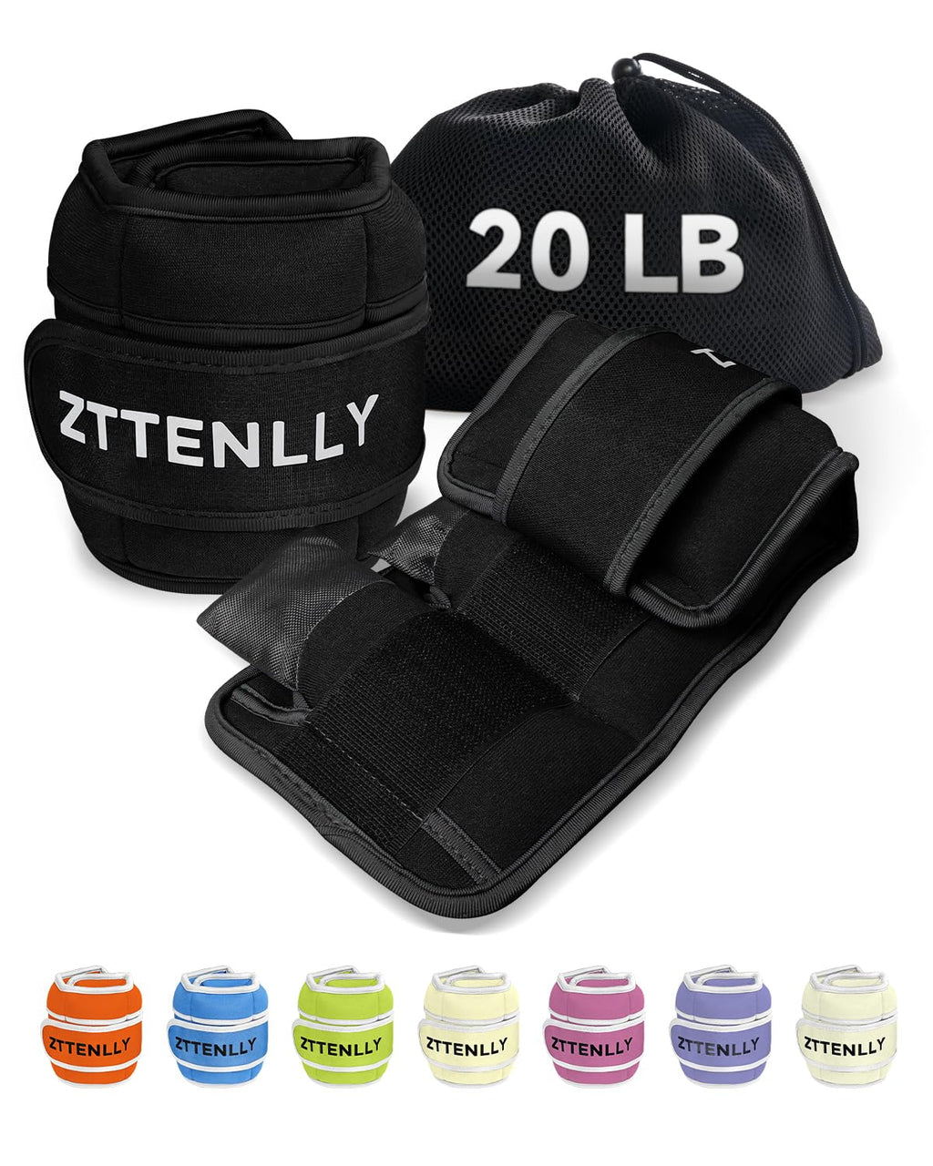 Adjustable Ankle Weights 1 Pair 5 10 15 18 20 Lbs B390084