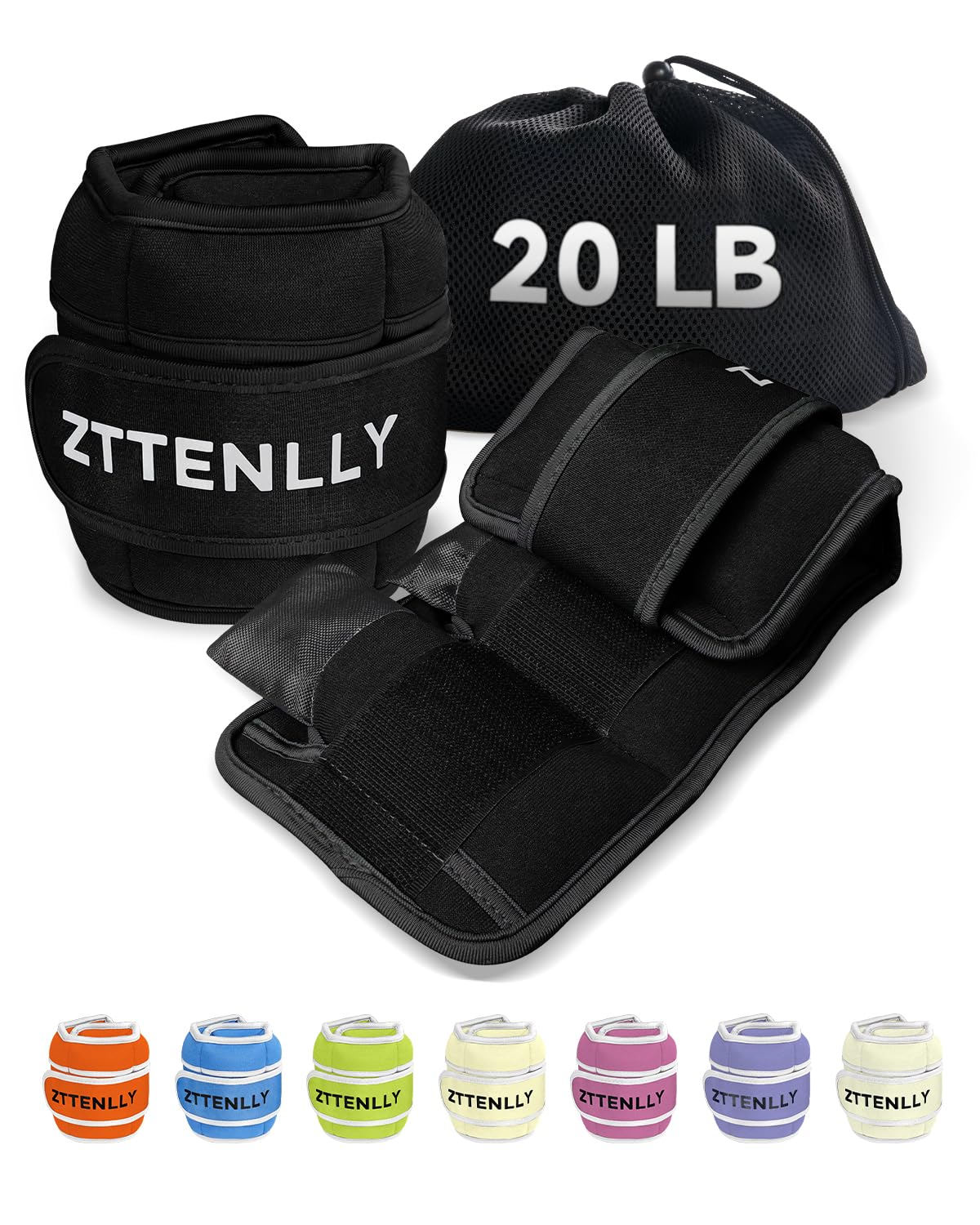 Adjustable Ankle Weights 1 Pair 5 10 15 18 20 Lbs B390084