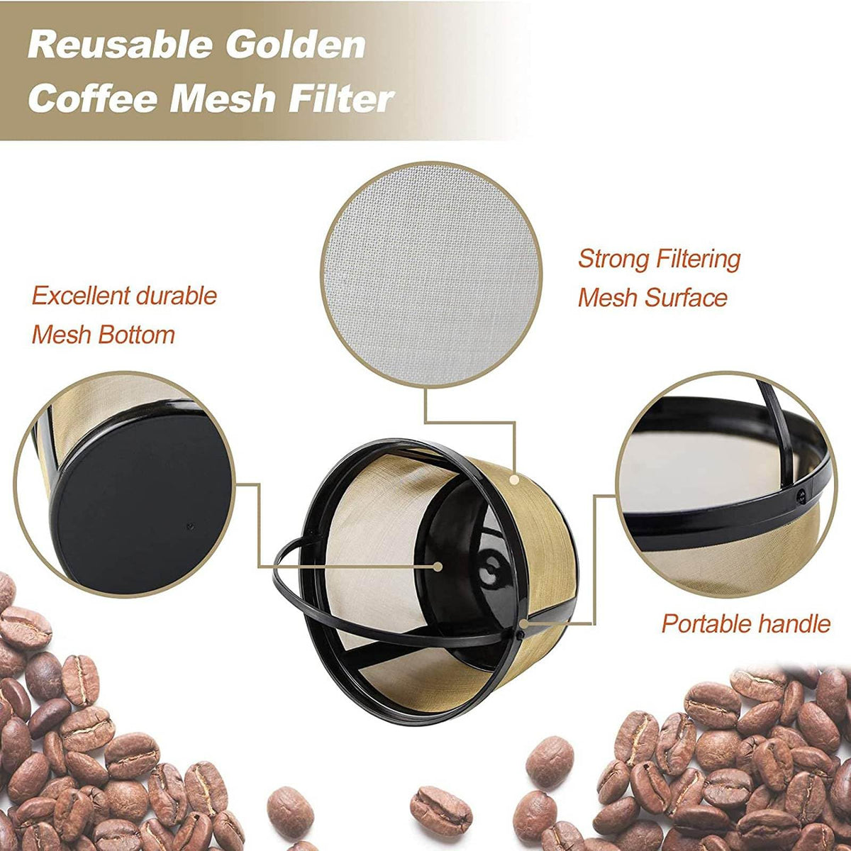 Reusable Coffee Filter Basket 8-12 Cup 2Pack D740