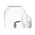 Porcelain Ceramic Crock Water Dispenser with Stainless Steel Faucet and Lid I215463