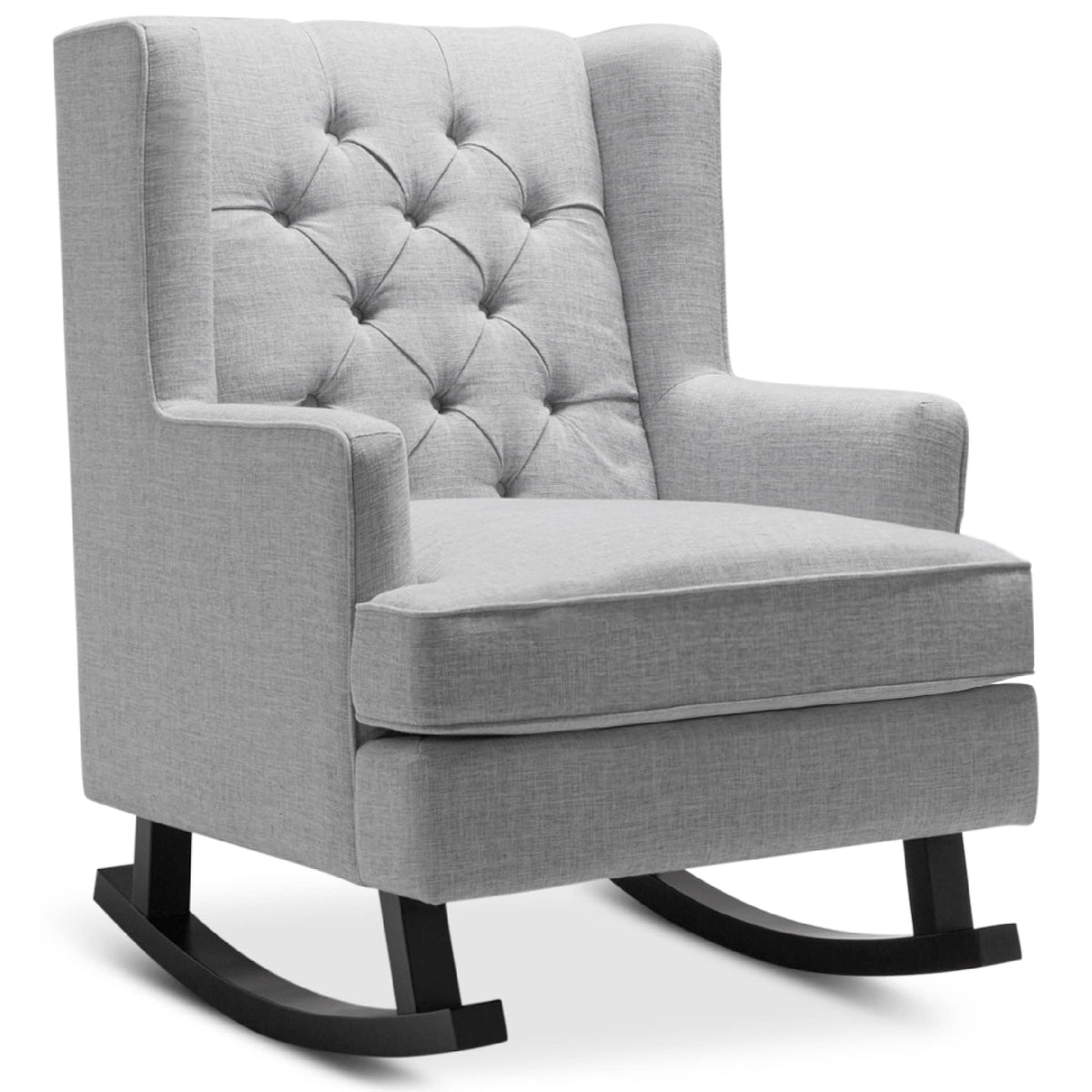 Gray Velvet Tufted Upholstered Rocking Accent Chair with Wood Frame U317