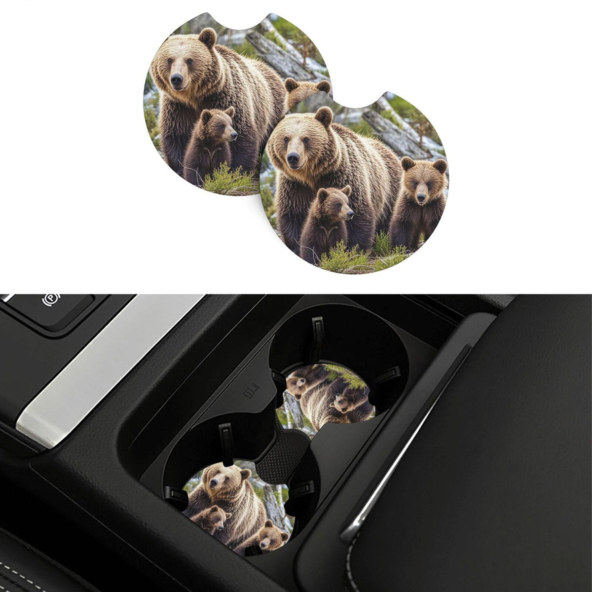 Black Drink Coasters with Metal Holder Set of 2 R23524
