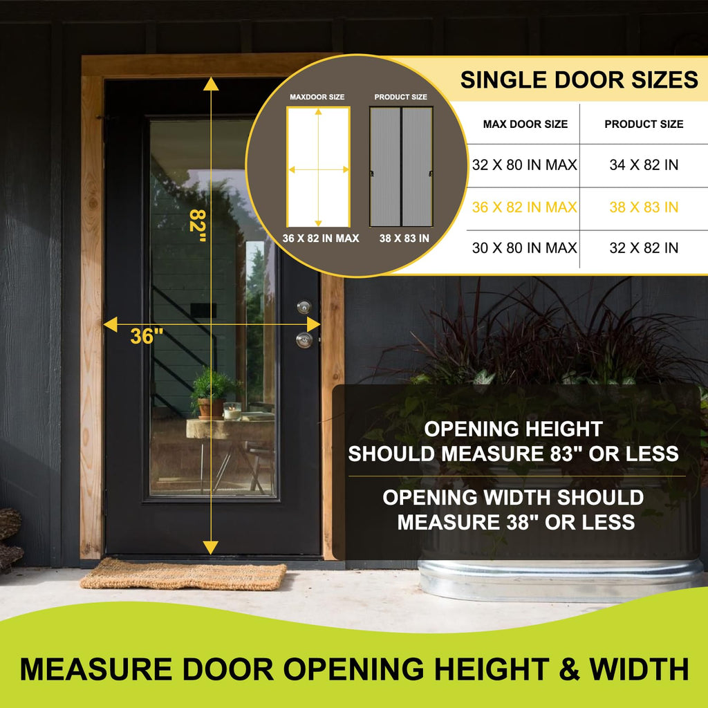 Magnetic Screen Door 36 x 82 in Mesh Curtain H12049