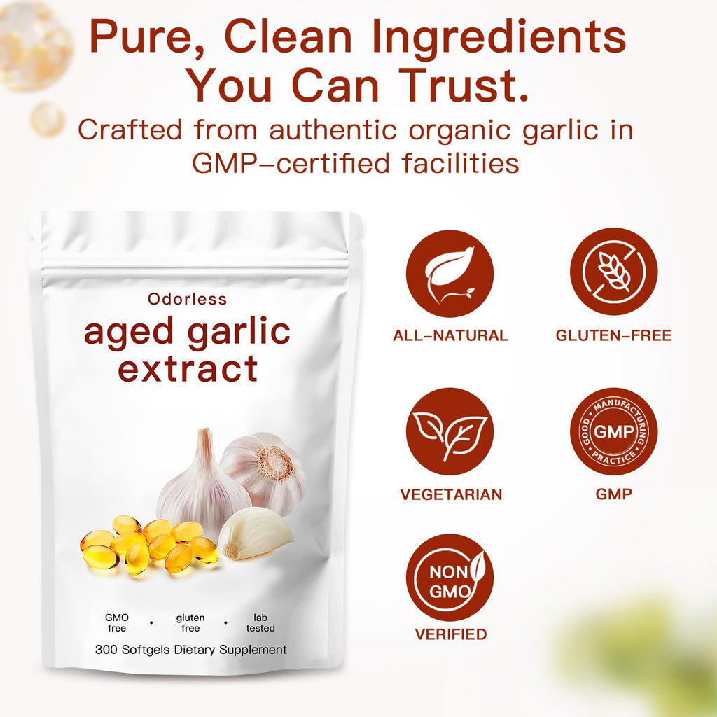 Odorless Organic Garlic Capsules 300 Count Y283