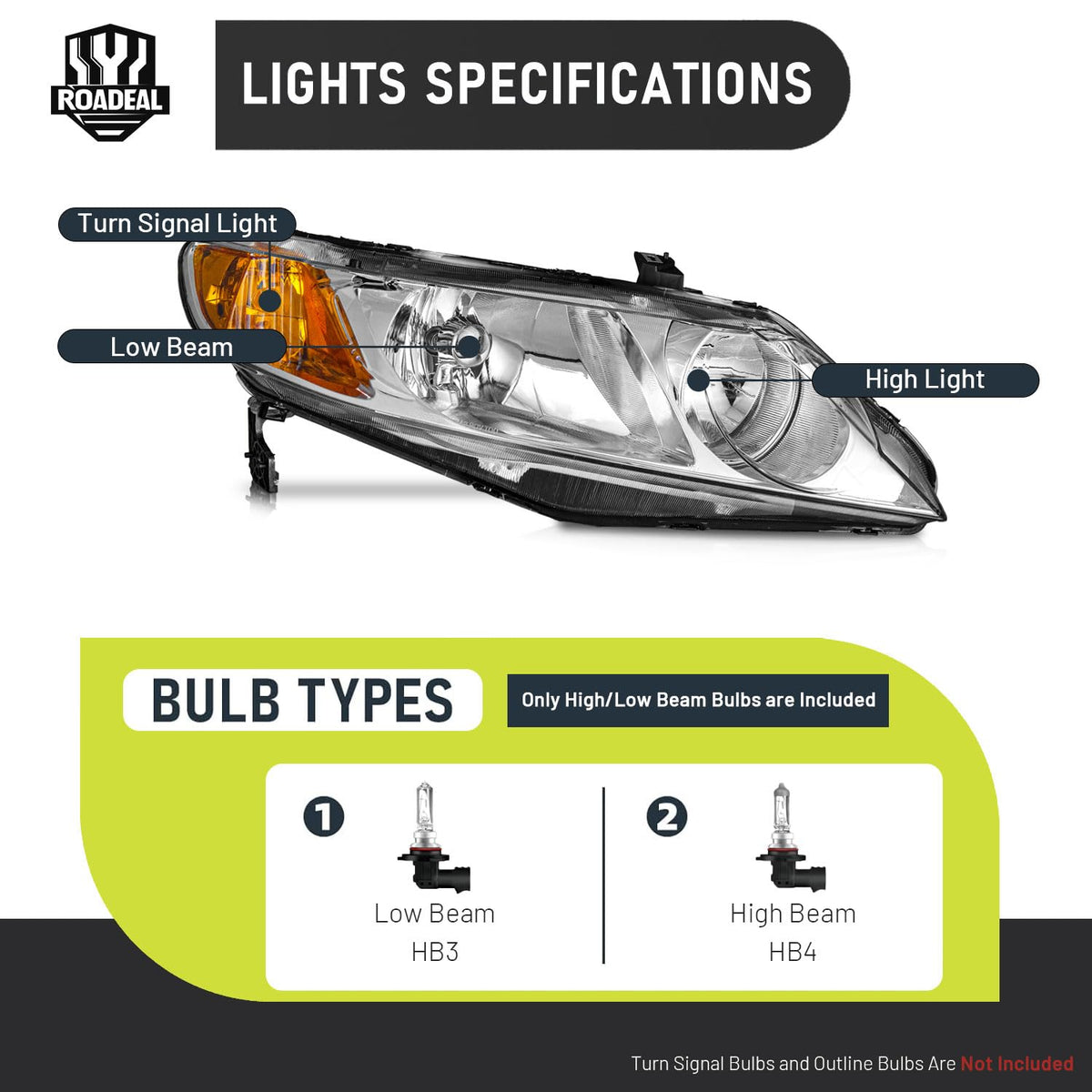 Headlights for Honda Civic 4-Door X753