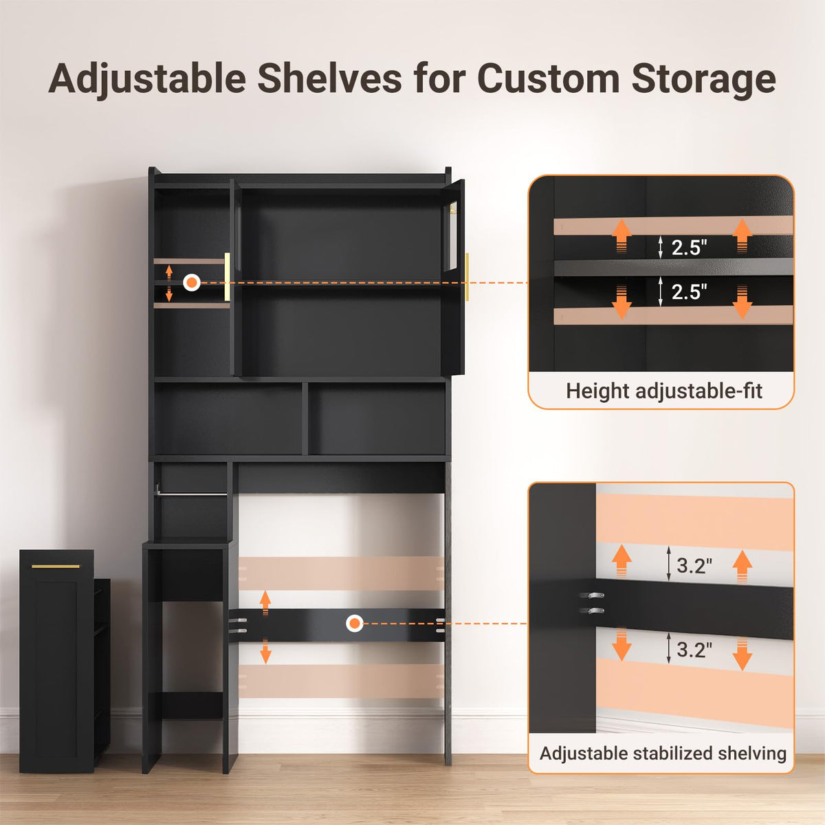 Over The Toilet Storage Cabinet with Acrylic Doors W56410
