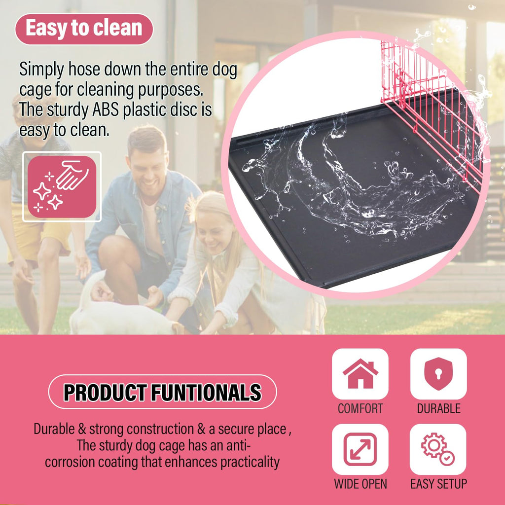 36" Metal Wire Folding Dog Crate with Divider Panel N5476