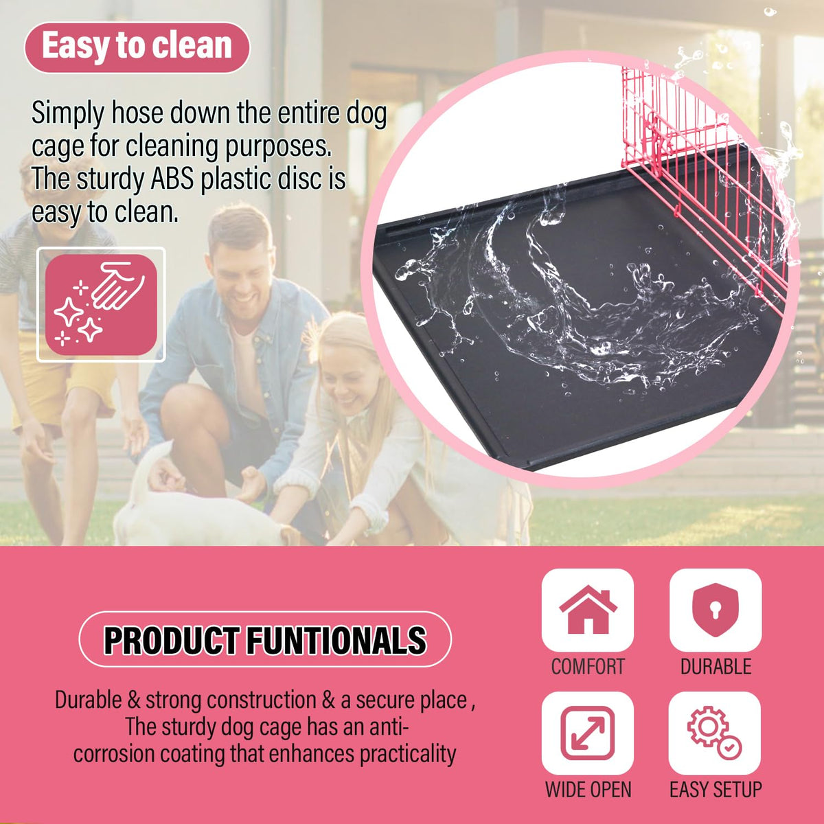 36" Metal Wire Folding Dog Crate with Divider Panel N5476