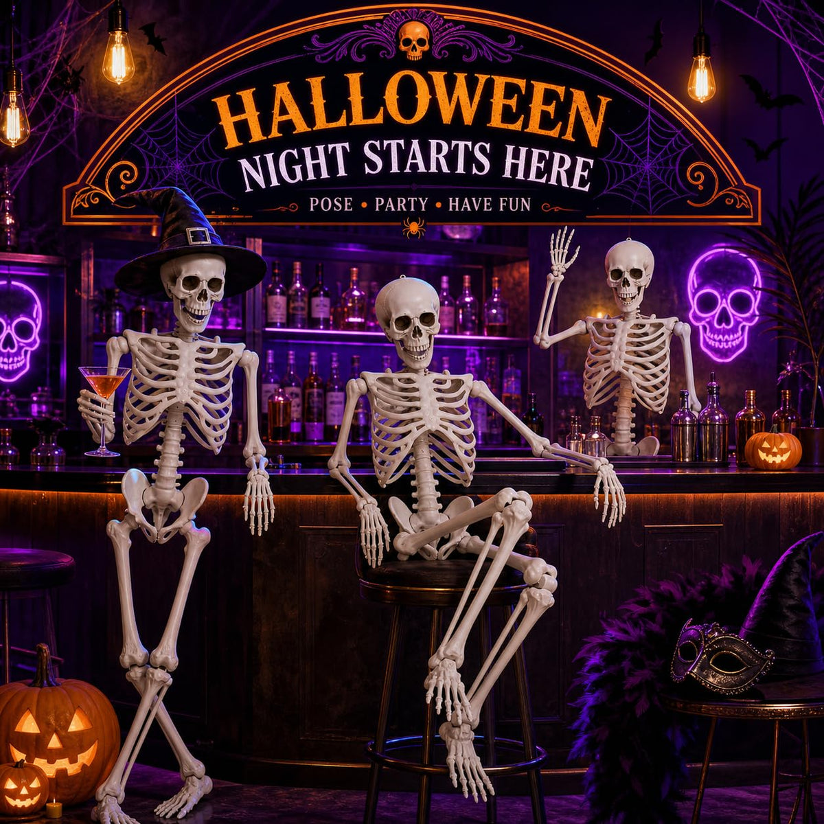 5.4 Ft White Skeleton with Movable Joints N1765