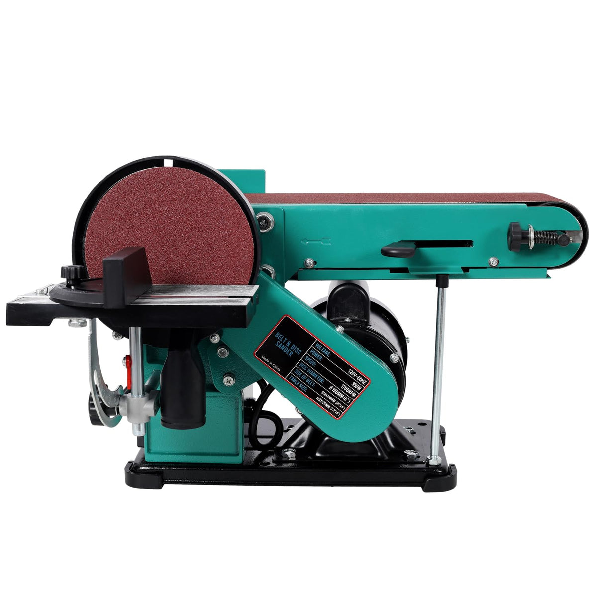 4" x 36" Belt Sander 6" Disc Polisher Grinder Steel Green High-Torque Power Tool N55108