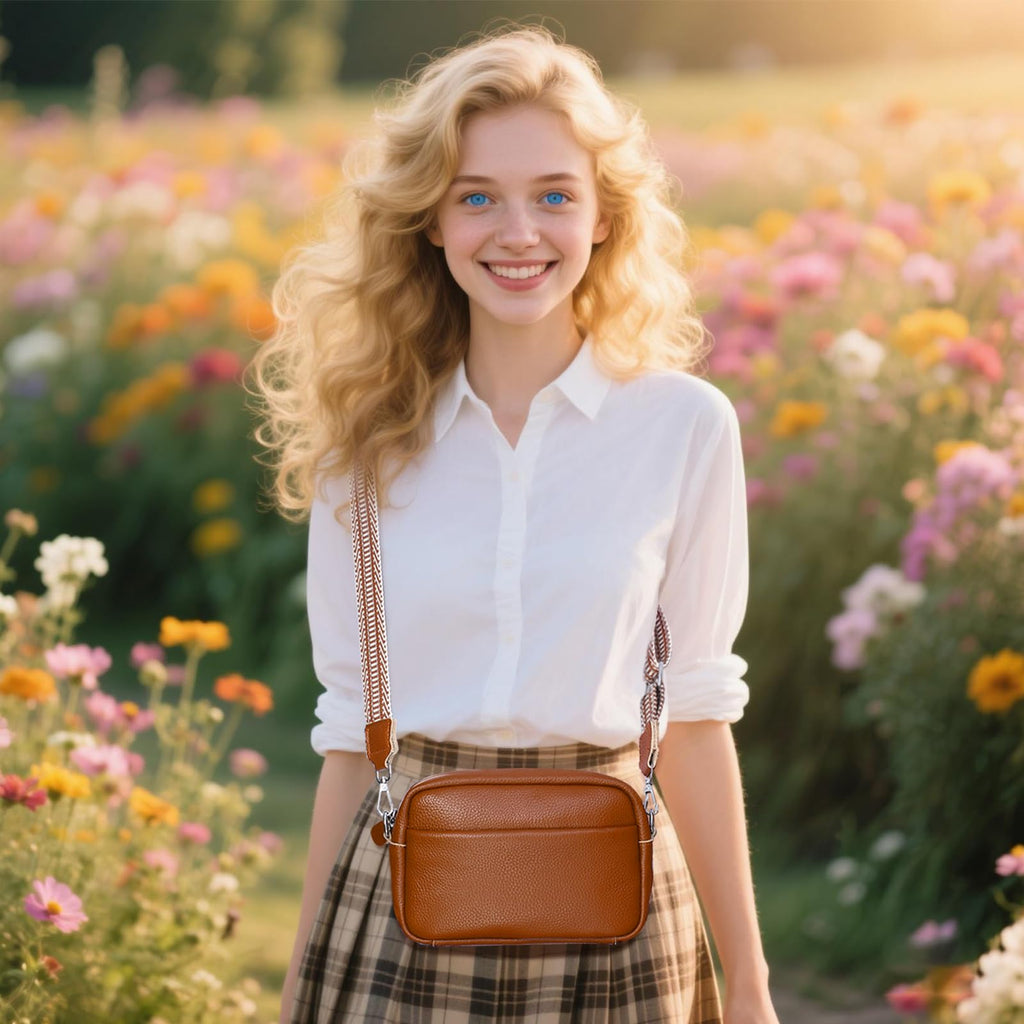 Small Leather Crossbody Bag T354