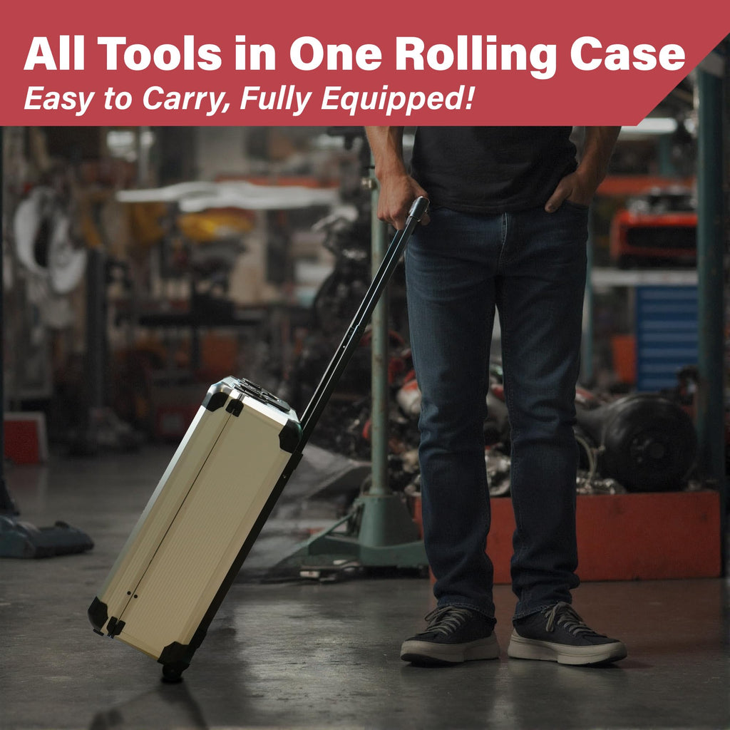 515 Pcs Household Tool Kit Aluminum Trolley Case Y5021