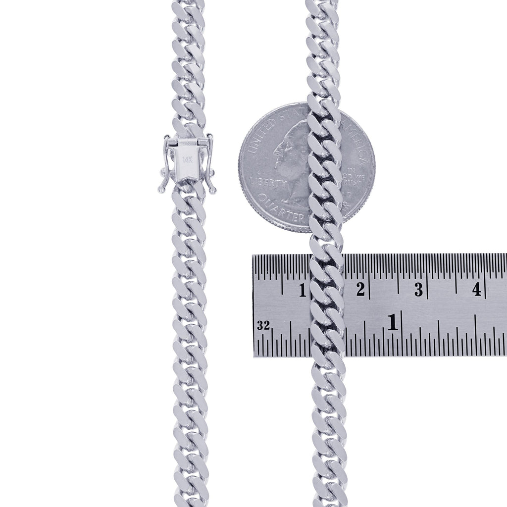 14k White Gold 6mm Chain Necklace A2120