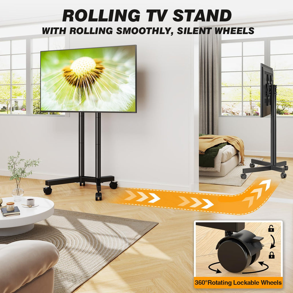 Dual-Pole Rolling TV Stand for 32-75 inch TVs J5522