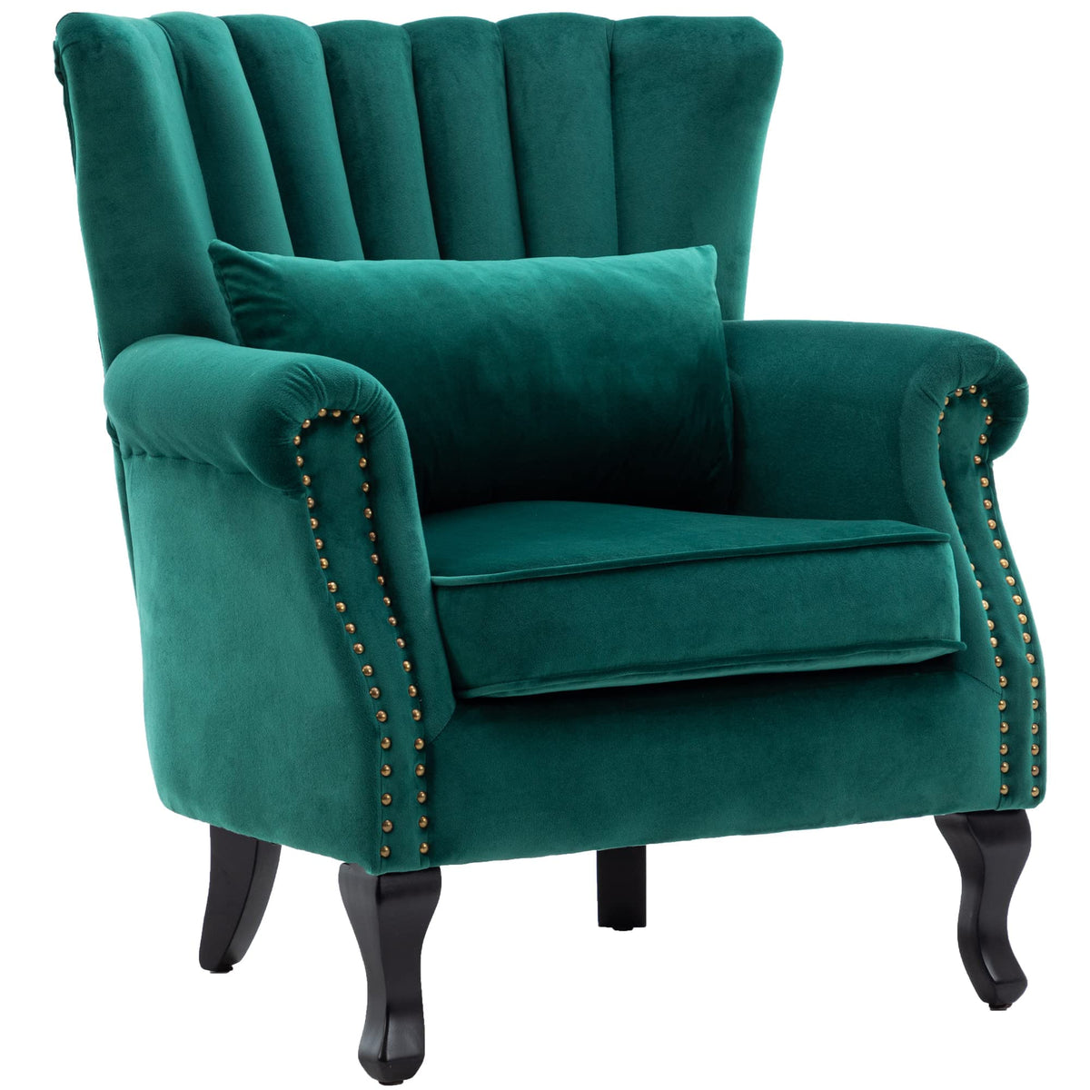 Velvet Accent Chairs Set of 2 Green J21008