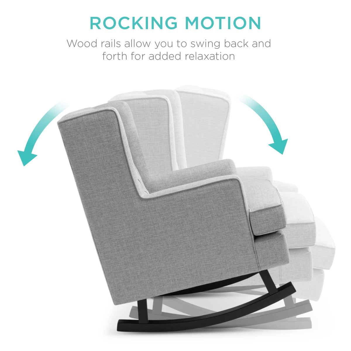 Gray Velvet Tufted Upholstered Rocking Accent Chair with Wood Frame U317
