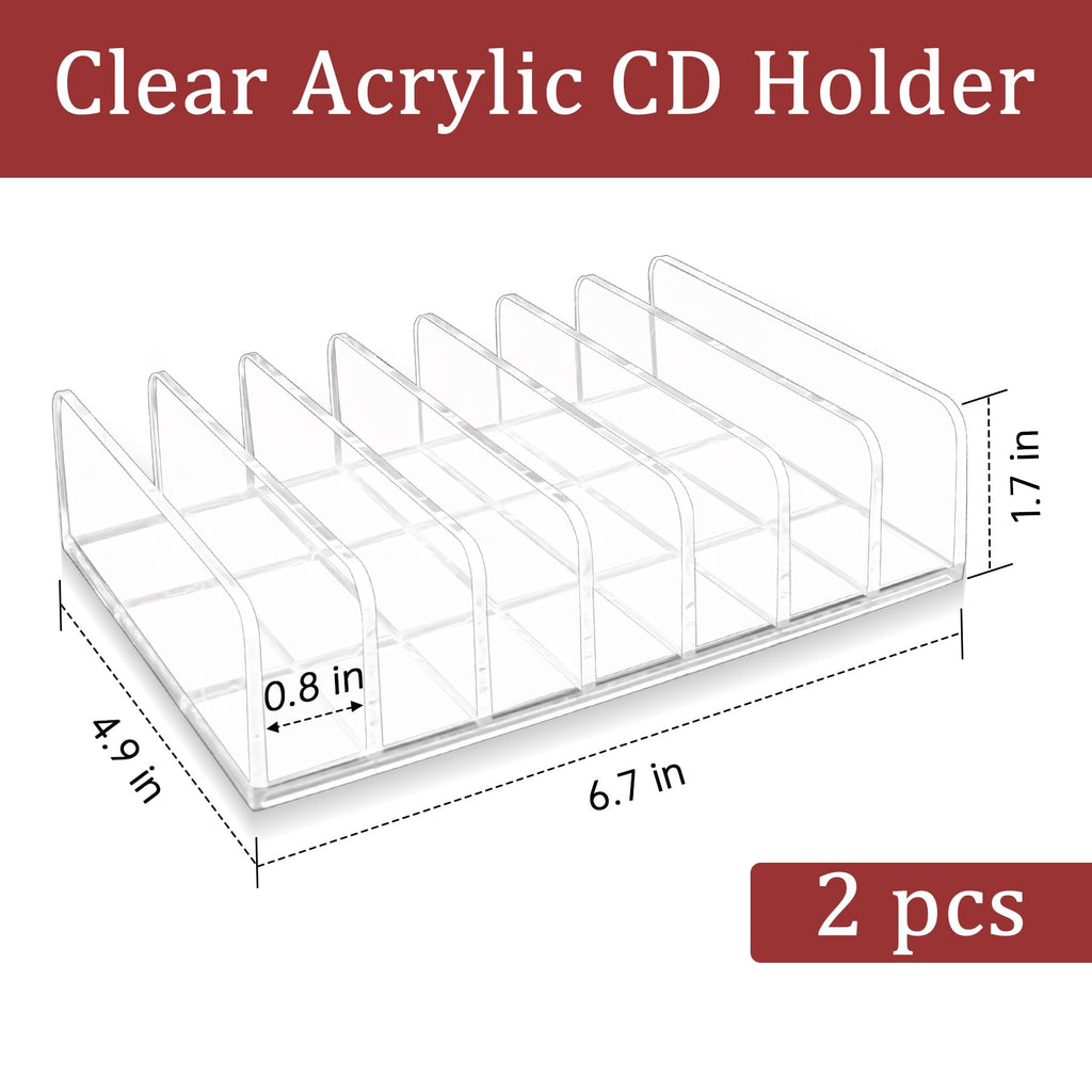 2 Pcs Clear Acrylic CD Holder G4114