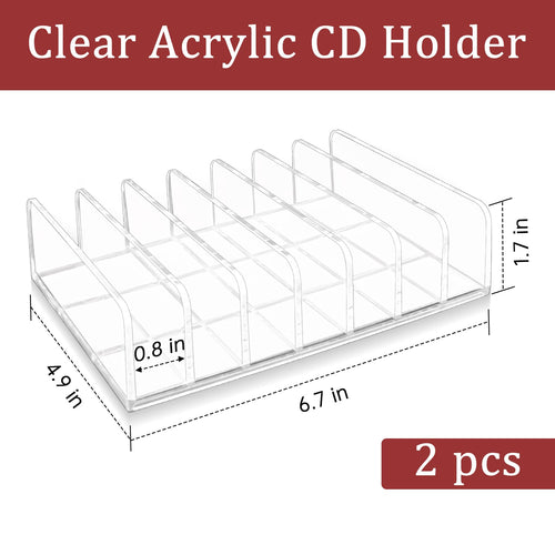 2 Pcs Clear Acrylic CD Holder G4114