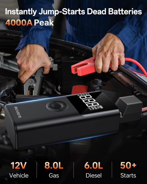 12V Portable Jump Starter with Air Compressor F9836