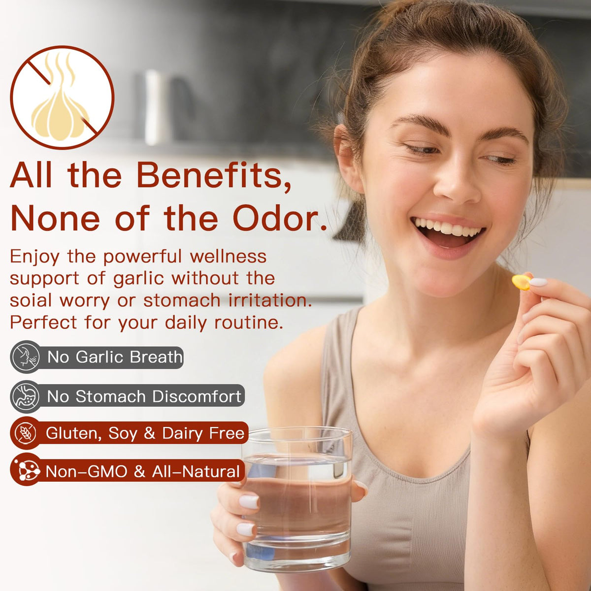 Odorless Organic Garlic Capsules 300 Count Y283