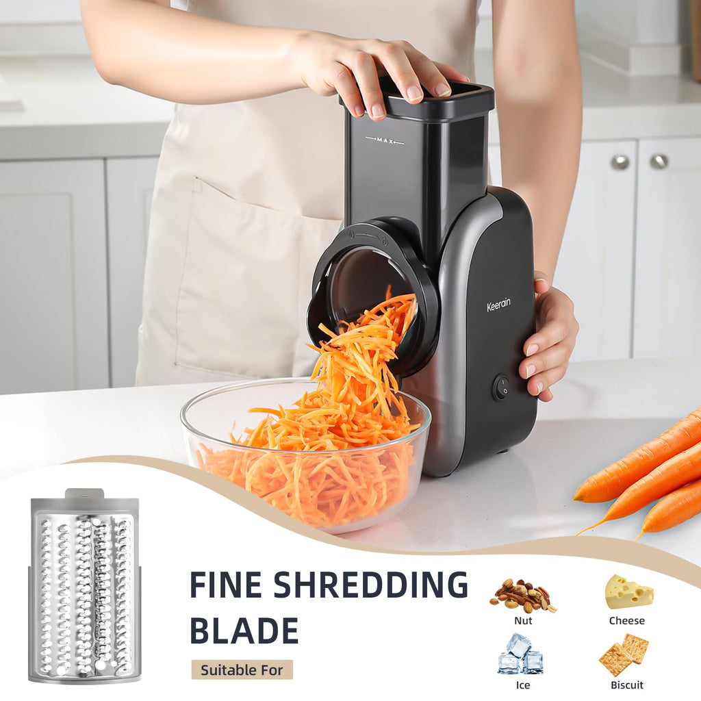 Electric Vegetable Slicer and Cheese Grater with 4 Stainless Steel Blades I1071