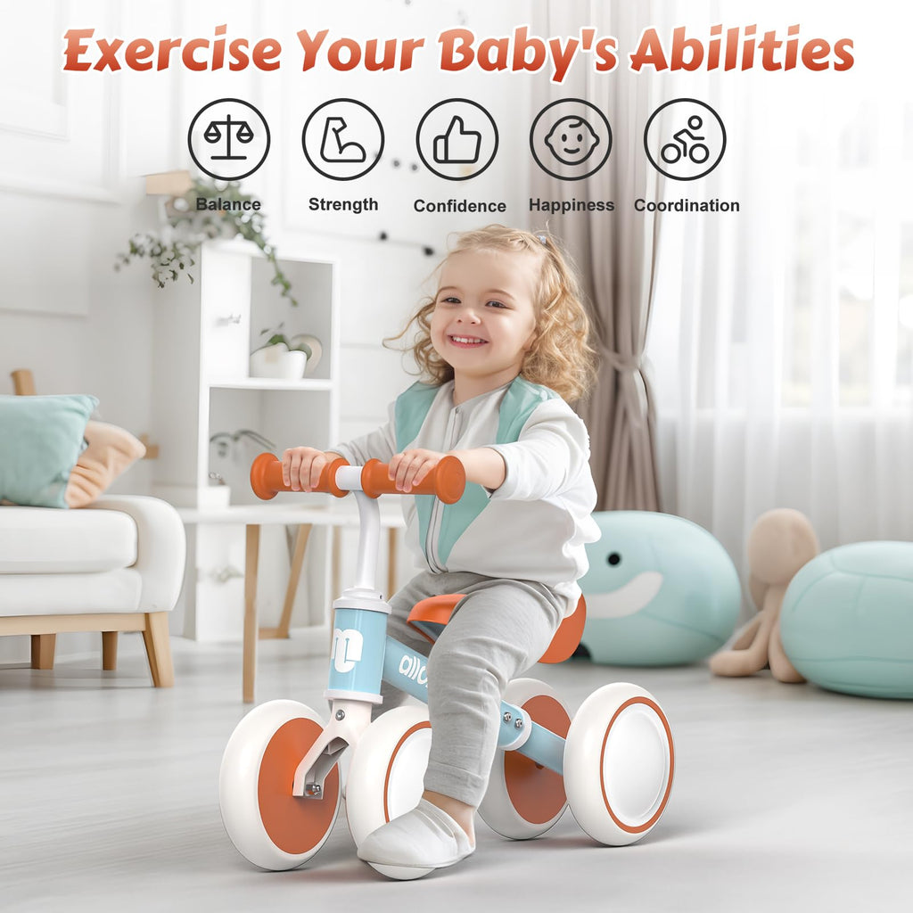 Baby Balance Bike 12-36 Months Adjustable Seat 3 Wheels U323696