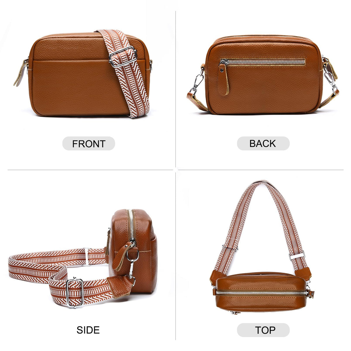 Small Leather Crossbody Bag T354
