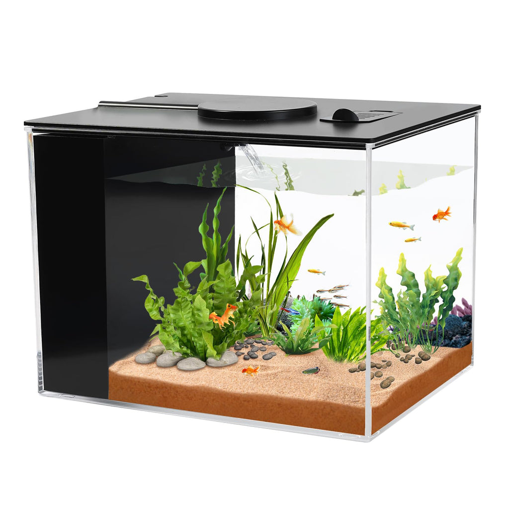 1 Gallon Betta Fish Tank with LED Light and Water Filter Pump Y524