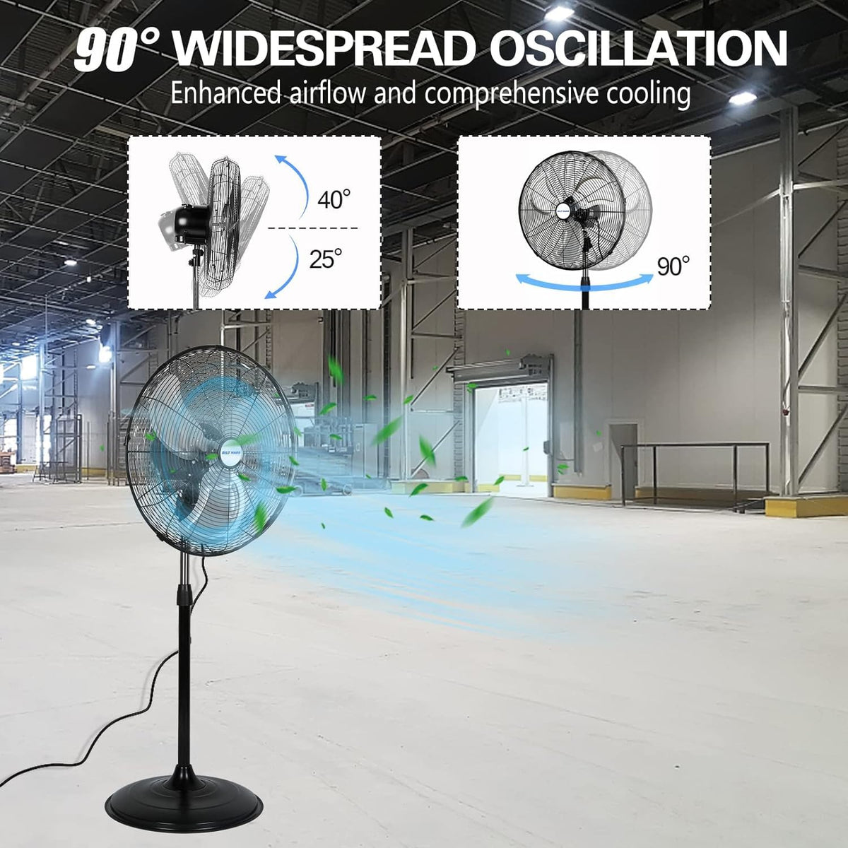 20" High Velocity 3-Speed Oscillating Pedestal Fan, 2 Pack Q724