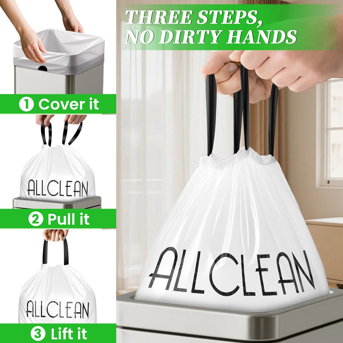15 Gallon Drawstring Tall Kitchen Trash Bags G876352