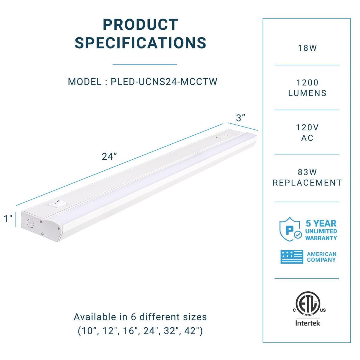 24 Inch 18W Dimmable LED Under Cabinet Lighting R780575