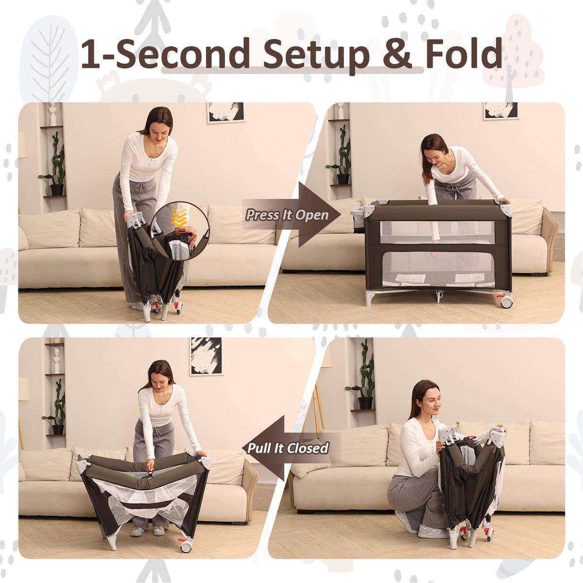 5-in-1 Baby Bassinet Bedside Sleeper P25693