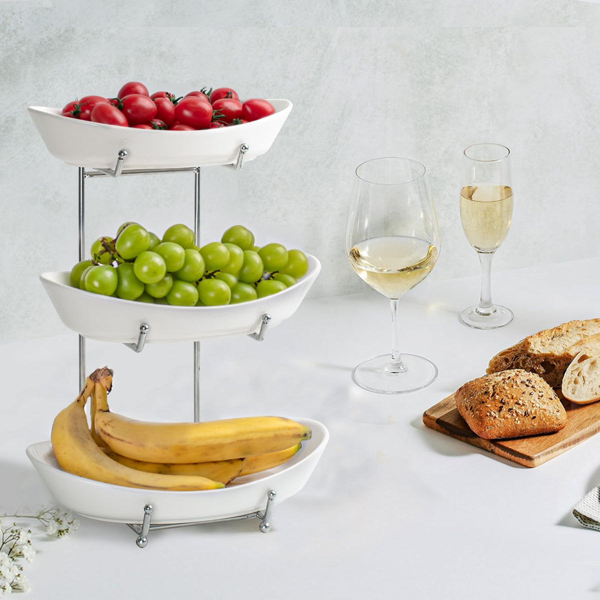 3 Tier Fruit Bowl Basket with Metal Stand J69034
