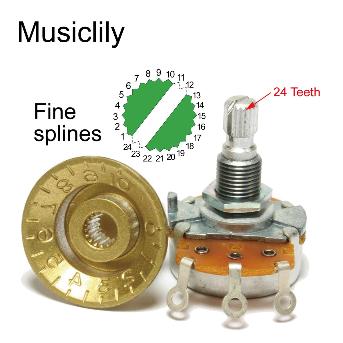 2 Volume 2 Tone Knobs Set for Electric Guitar L579623