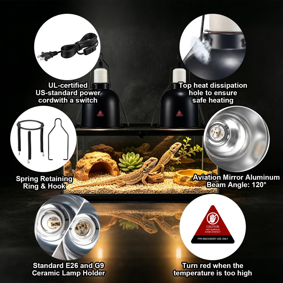Ceramic Socket Reptile Heat Lamp Kit M6138