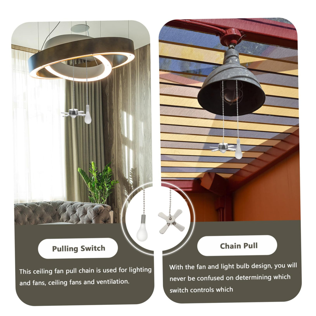 Ceiling Fan Pull Chain Extension 2Pcs O208136