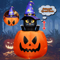 Halloween Inflatable Animated Witch Cat in Pumpkin B772258