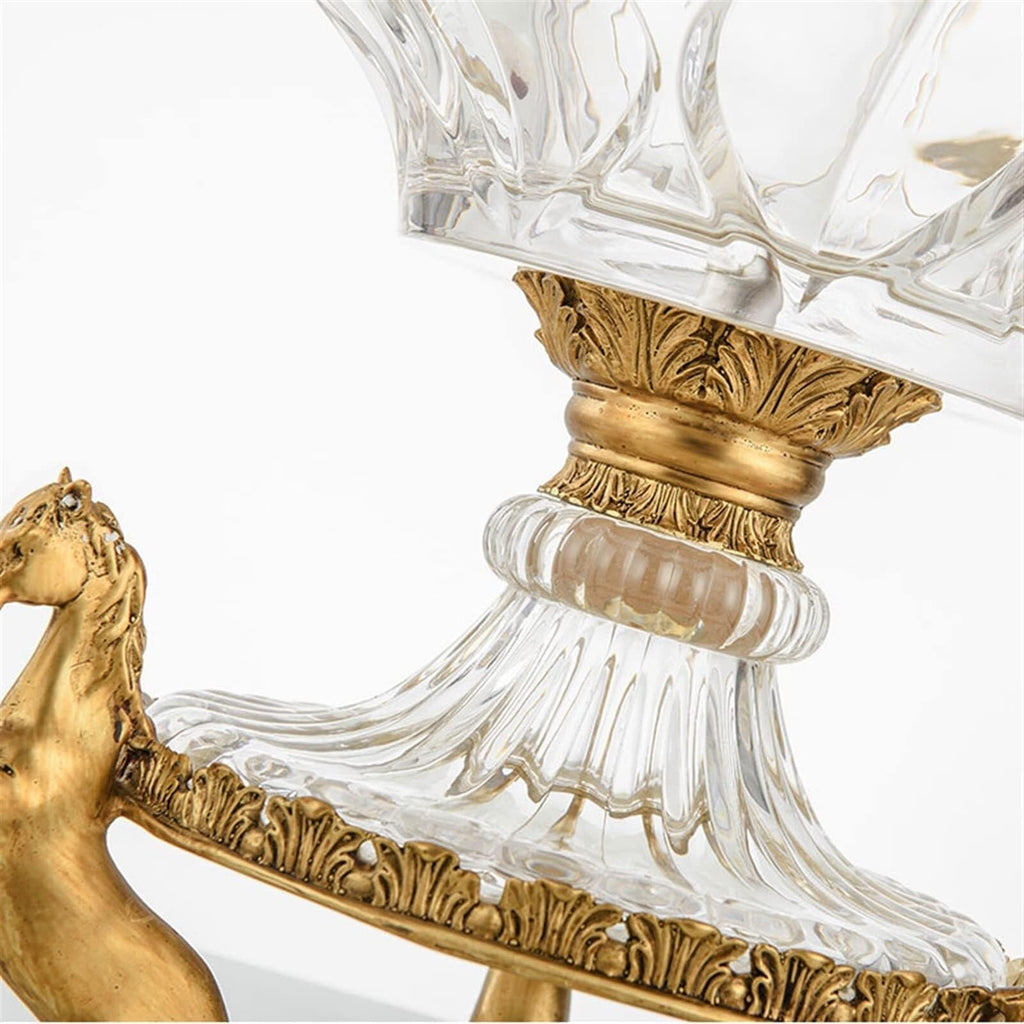Glass Fruit Bowl with Copper Base T440300