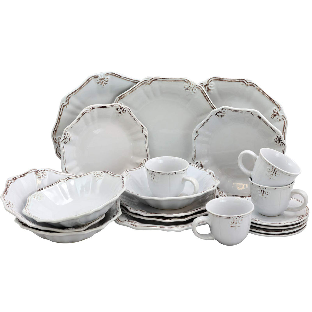 White 20-Piece Dinnerware Set T37018
