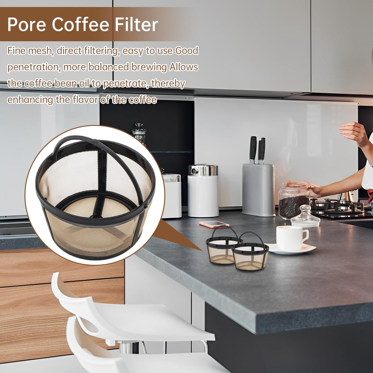 Reusable Coffee Filter Basket 8-12 Cup 2Pack D740
