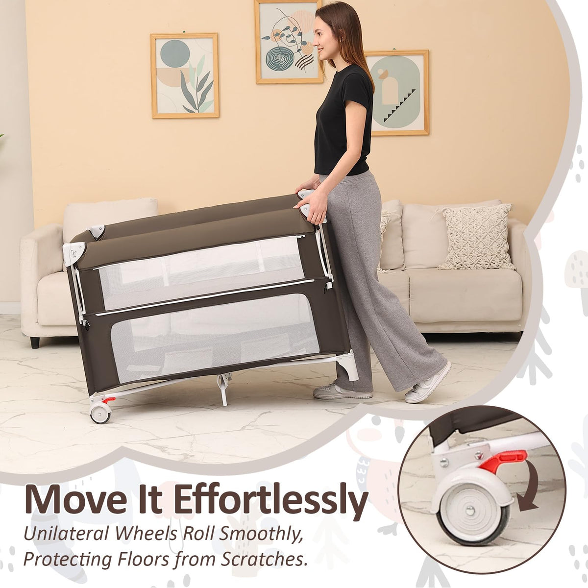 5-in-1 Baby Bassinet Bedside Sleeper P25693