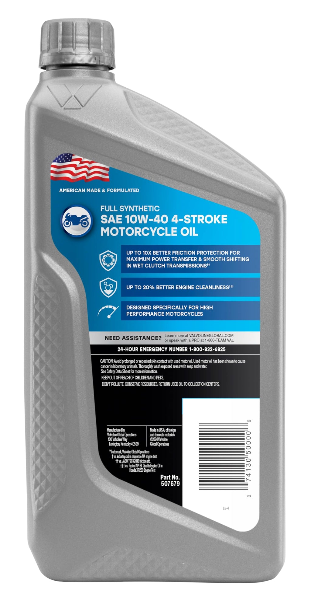 Full Synthetic 10W-40 Motorcycle Motor Oil 1 Quart F811781
