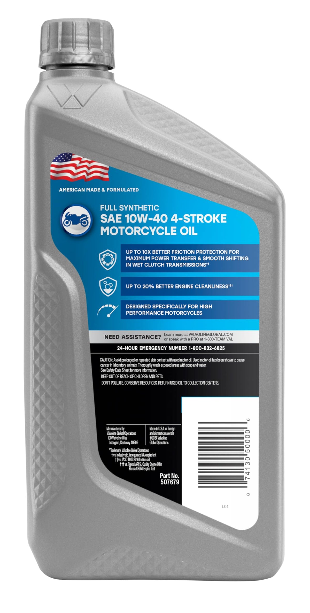 Full Synthetic 10W-40 Motorcycle Motor Oil 1 Quart F811781