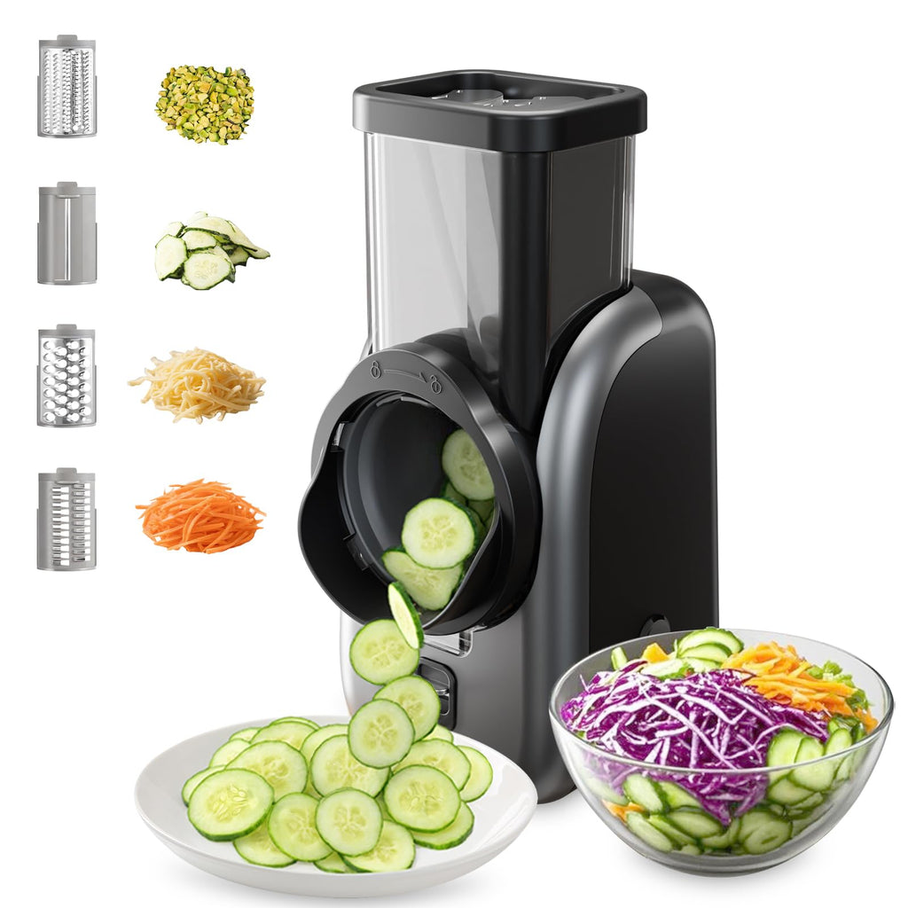 Electric Vegetable Slicer and Cheese Grater with 4 Stainless Steel Blades I1071